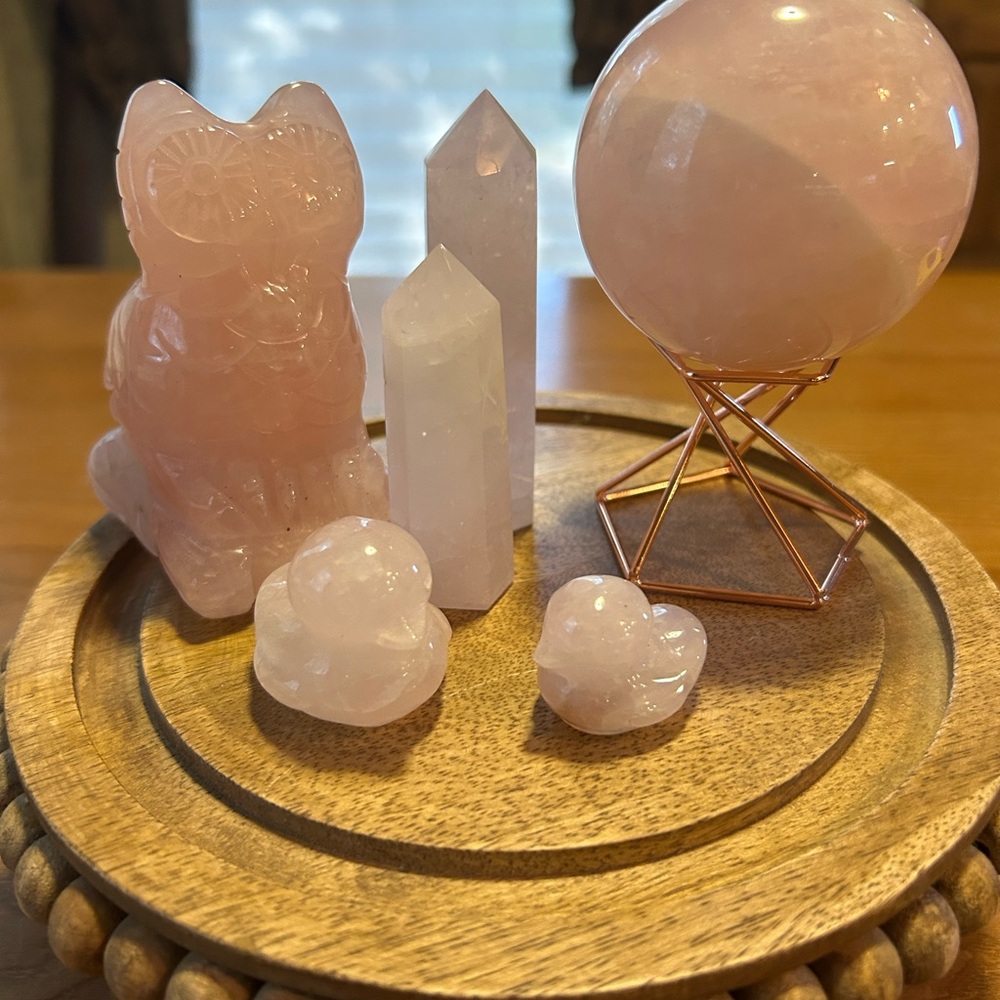 Rose Quartz Crystal Set